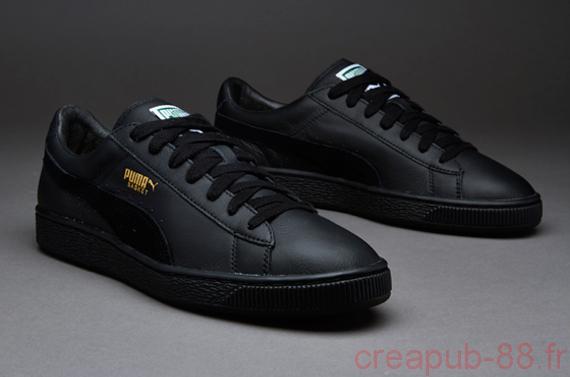 basket puma homme noir brillante